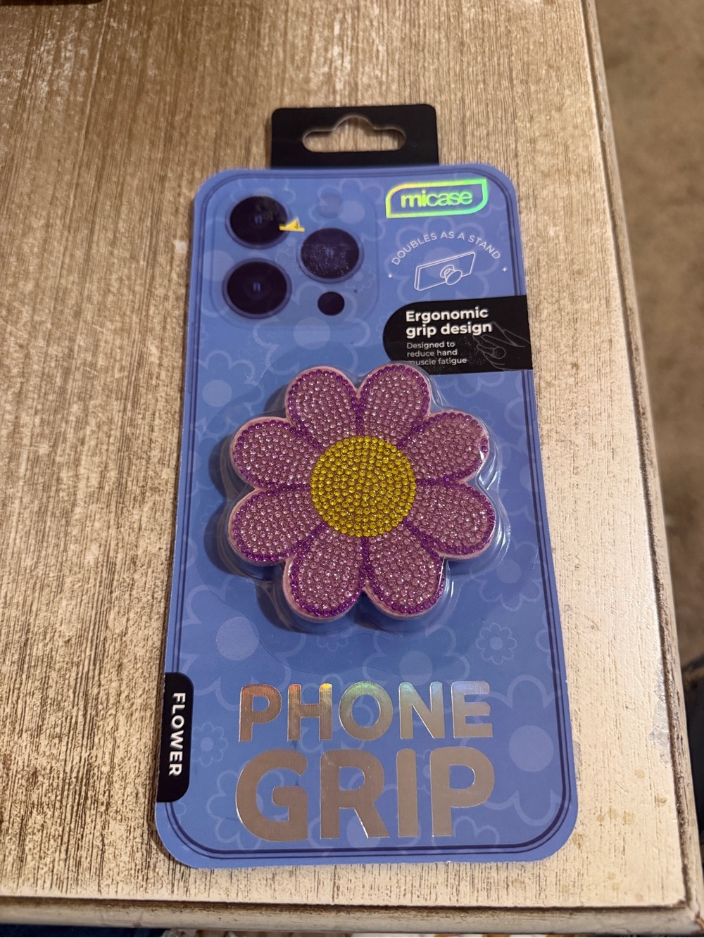 Sparkly Flower Phone Grip